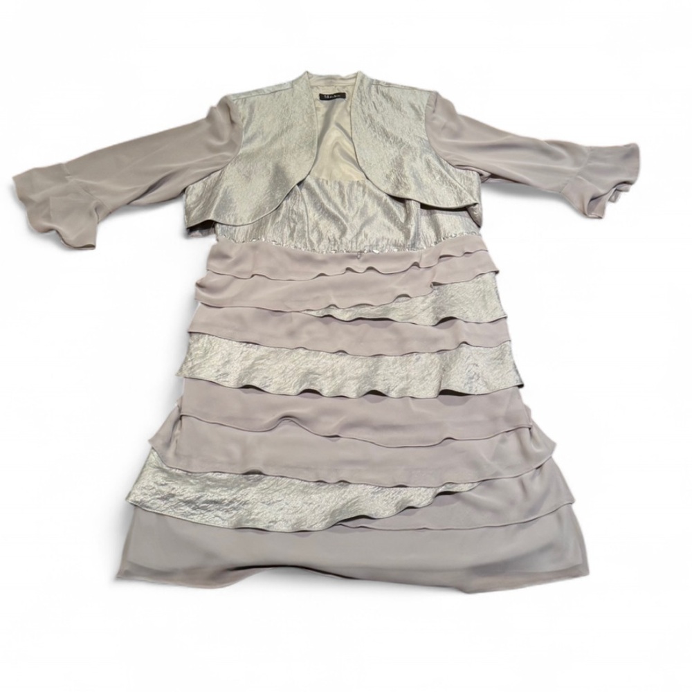 SL Fashions - Cocktail / Evening Midi Ruffled Dress with Jacket
